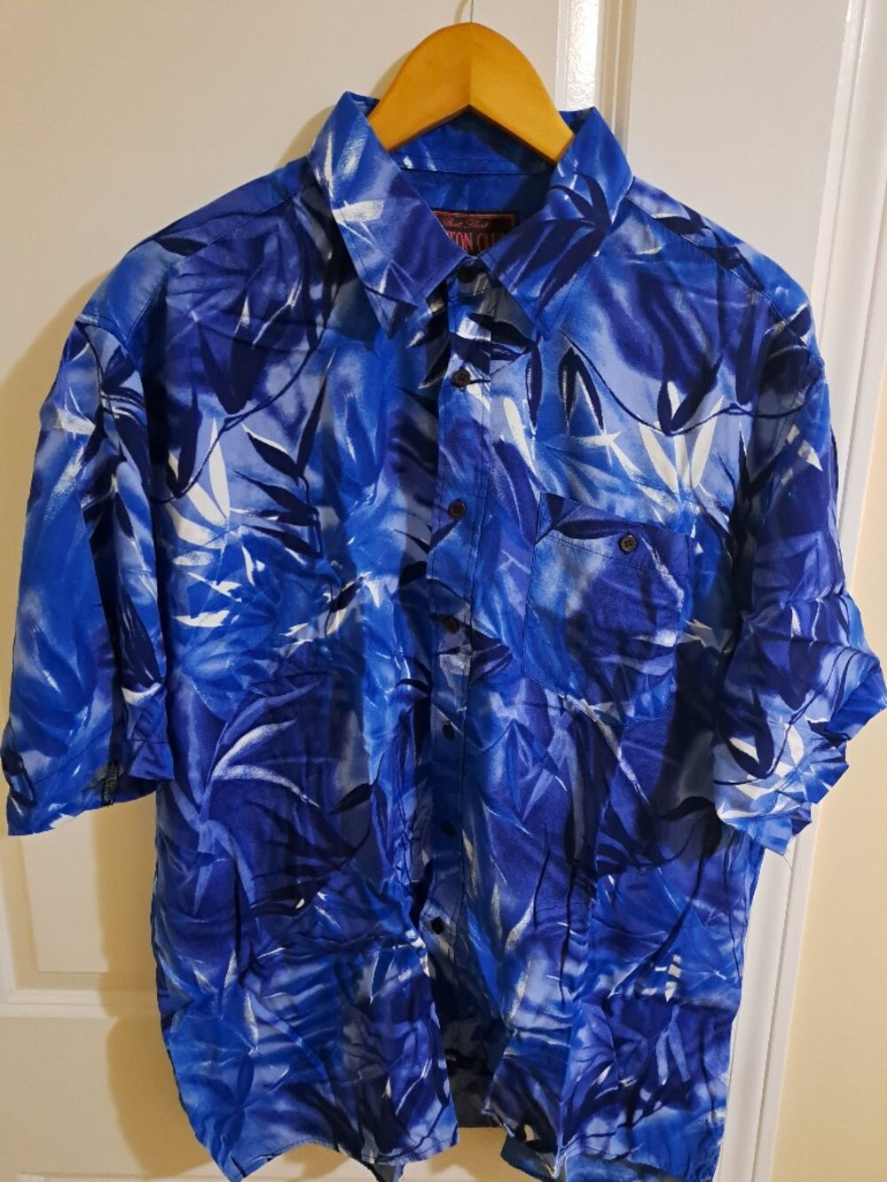 Blue  Hawaiian shirt men  (XXL)
